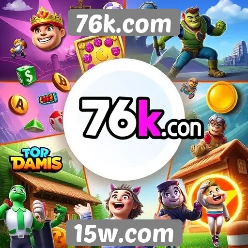 Diversidade de jogos disponíveis no 76k.com